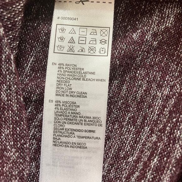 Burgundy heather tank dress size small stretch knit midi length bodycon - Picture 5 of 6